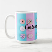 Kundenspezifischer Text-Krapfen-Liebhaber-bunte Kaffeetasse (Links)