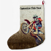 Kundenspezifischer Text-Motorrad-Männer Mudding Großer Weihnachtsstrumpf (Rückseite)