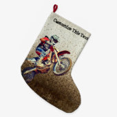 Kundenspezifischer Text-Motorrad-Männer Mudding Großer Weihnachtsstrumpf (Vorderansicht (hängend))
