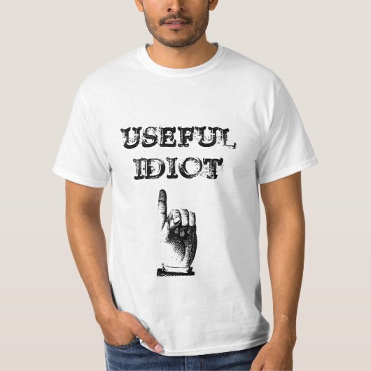 Kundenspezifischer Text-nützlicher Idiot-Vintager T-Shirt (Vorderseite)