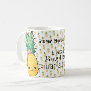 Kundenspezifischer Text-/Party-Ananas Kawaii Kaffeetasse
