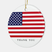 Kundenspezifischer Text-patriotische amerikanische Keramik Ornament (Links)