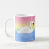 Kundenspezifischer Text-Regenbogen-Schwan Kaffeetasse (Links)