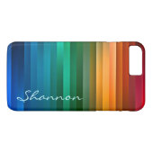 Kundenspezifischer Text-Regenbogen-Streifen iPhone Case-Mate iPhone Hülle (Rückseite (Horizontal))