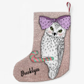 Kundenspezifischer Text-/Rosen-GoldGlitzer erröten Kleiner Weihnachtsstrumpf (Rückseite)