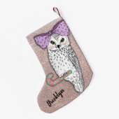 Kundenspezifischer Text-/Rosen-GoldGlitzer erröten Kleiner Weihnachtsstrumpf (Rückseite (Hängend))