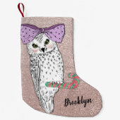 Kundenspezifischer Text-/Rosen-GoldGlitzer erröten Kleiner Weihnachtsstrumpf (Vorderseite)