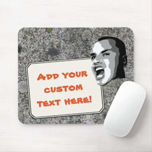 Kundenspezifischer Text-Ruf auf moosigem grauem Mousepad (Mit Mouse)