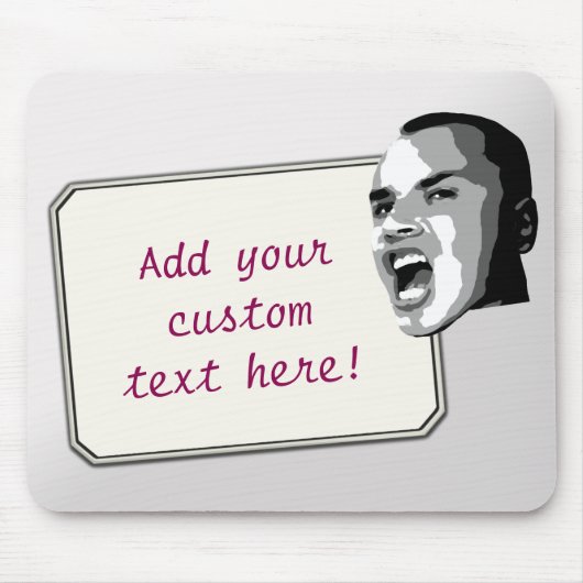 Kundenspezifischer Text-Ruf auf Steigungs-Silber Mousepad (Vorne)