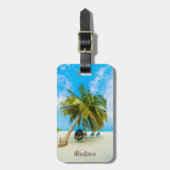 Kundenspezifischer Text Strand in Gepäckanhänger (Vorderseite vertikal)