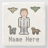 Kundenspezifischer Text-Tierarzt Steinuntersetzer (Vorderseite)