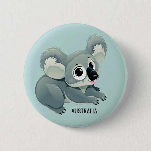 Kundenspezifischer Textknopf des niedlichen Koala Button (Vorderseite)