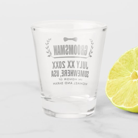 Kundenspezifischer Trauzeuge Schnapsglas (Rückseite)