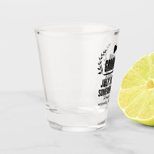 Kundenspezifischer Trauzeuge Schnapsglas (Links)