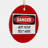 Kundenspezifischer Tür-Aufhänger - GEFAHR Keramik Ornament (Rechts)