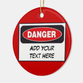Kundenspezifischer Tür-Aufhänger - GEFAHR Keramik Ornament (Links)