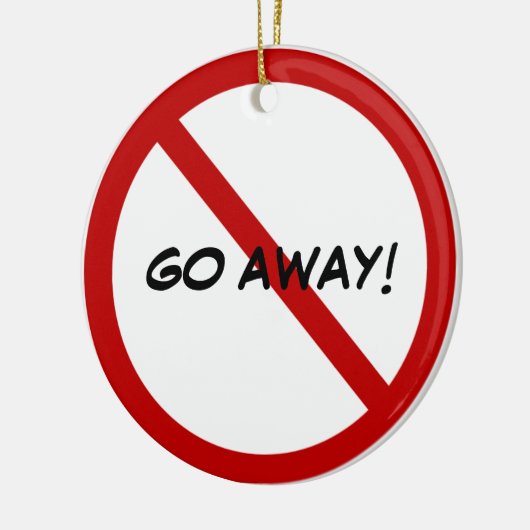 Kundenspezifischer Tür-Aufhänger - GEHEN Sie weg! Keramikornament (Links)