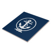 Kundenspezifischer Vintager Seeanker und Linie Fliese (Seite)