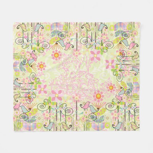 Kundenspezifischer Vogelbaby-Garten Fleecedecke (Vorderseite (Horizontal))