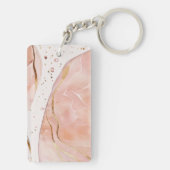 Kundenspezifischer Vorname Trendy Marble Rose Gold Schlüsselanhänger (Rückseite)