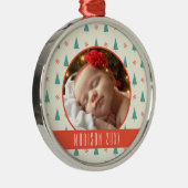 Kundenspezifischer Weihnachtsbaum u. Schneeflocken Silbernes Ornament (Rechts)