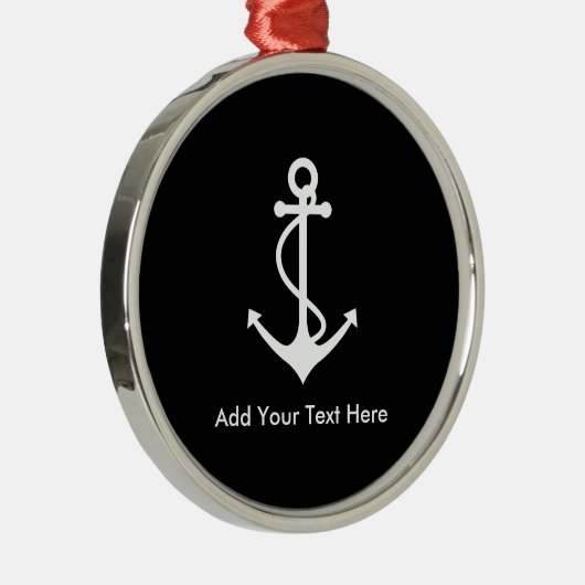 Kundenspezifischer weißer Anker addieren Ihren Ornament Aus Metall (Rechts)