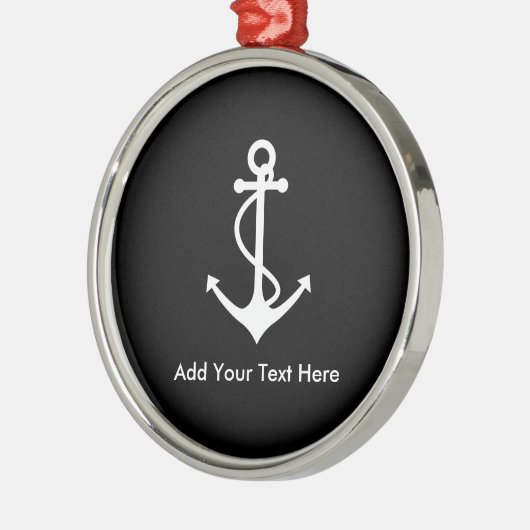 Kundenspezifischer weißer Anker addieren Ihren Ornament Aus Metall (Links)