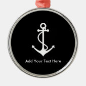 Kundenspezifischer weißer Anker addieren Ihren Ornament Aus Metall (Vorne)