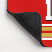 Kundenspezifischer Zahl-Name rotes Goldweißer Mousepad (Ecke)