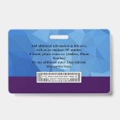 Kundenspezifisches Abzeichen mit Foto, Strichcode, Ausweis (Rückseite)