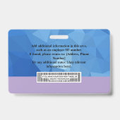 Kundenspezifisches Abzeichen mit Foto, Strichcode, Ausweis (Rückseite)