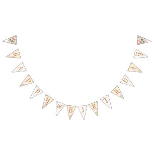 Kundenspezifisches Alters-schäbige rosa Wimpelkette