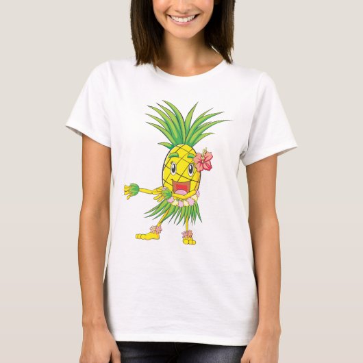 Kundenspezifisches Ananas Hula Tänzer-Tanzen T-Shirt (Vorderseite)