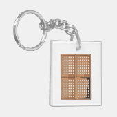 Kundenspezifisches antikes Capiz Muschel-Fenster Schlüsselanhänger (Vorderseite links)