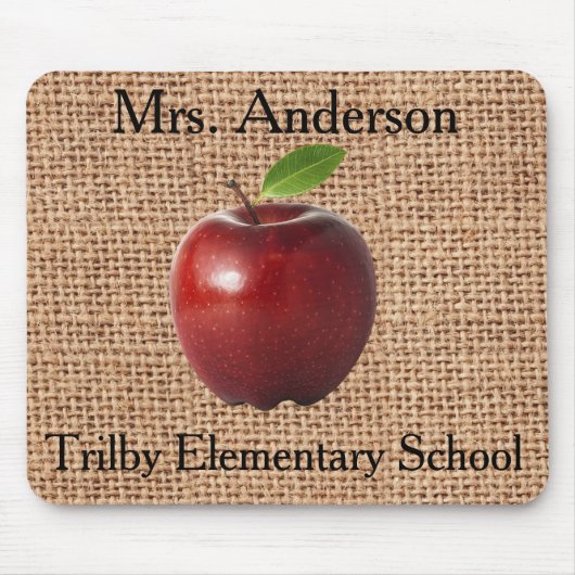 Kundenspezifisches Apple u. Jutefaser-Lehrer Mousepad (Vorne)