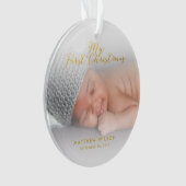 Kundenspezifisches Baby Boyl Goldskript-erstes Ornament (Vorderseite)