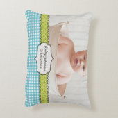 Kundenspezifisches Babyjungen-Fotonamen- und Dekokissen (Rückseite(Vertikal))