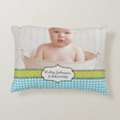 Kundenspezifisches Babyjungen-Fotonamen- und Dekokissen (Rückseite)