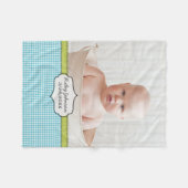 Kundenspezifisches Babyjungen-Fotonamen- und Fleecedecke (Vorderseite (Horizontal))