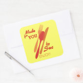 Kundenspezifisches Backen u. Kochen der Quadratischer Aufkleber (Umschlag)