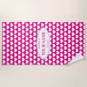 Kundenspezifisches Badetuch mit Pinkherzmuster (Vorderseite)