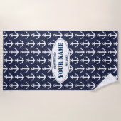 Kundenspezifisches Badetuch mit Seeankermuster (Vorderseite)