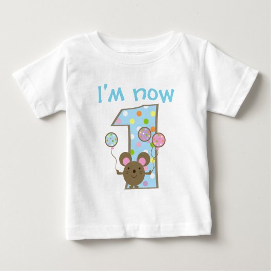 Kundenspezifisches Ballon-Mäuseblau-1. Baby T-shirt (Vorderseite)