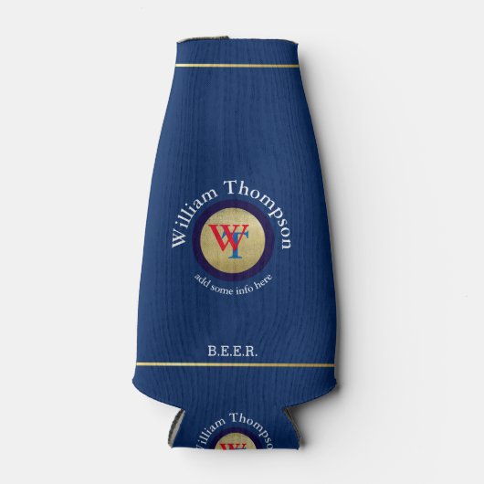 kundenspezifisches Biermonogramm (Name & Initialen Flaschenkühler (Vorderseite)