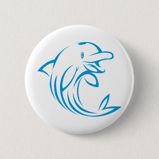 Kundenspezifisches blaues Delphin-Logo Button (Vorderseite)