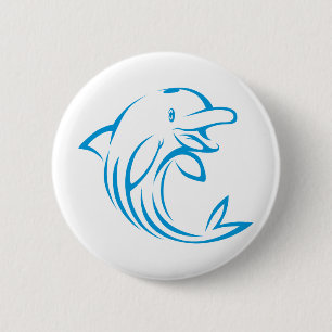 Kundenspezifisches blaues Delphin-Logo Button