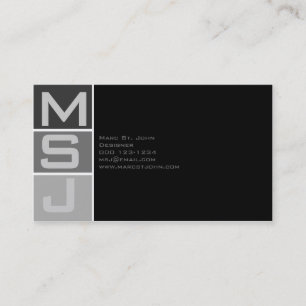 Kundenspezifisches Block-Monogramm Visitenkarte