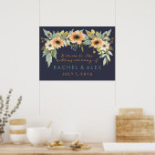 Kundenspezifisches Blühen Wasserfarbe Willkommens- Poster (Küche)