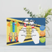 Kundenspezifisches Bowlings-Party Einladung (Stehend Vorderseite)