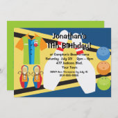 Kundenspezifisches Bowlings-Party Einladung (Vorne/Hinten)